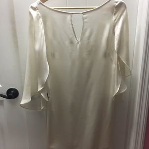 Milly Butterfly Silk Crepe Dress OFF WHITE Size 4
